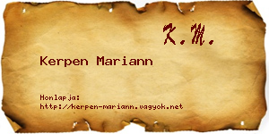 Kerpen Mariann névjegykártya